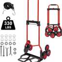 Stair Climber Hand Truck for High Steps Over 8", 9.84" Wheels, 180LB