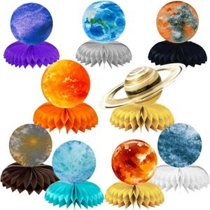 2 x 9 Pcs Space Centerpieces Solar System Birthday Decorations Space Themed Party Decorations Space Birthday Decorations