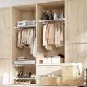 BAOYOUNI Tension Closet Shelves Stainless Steel Rustproof Storage Rack Bathroom Kitchen Organizer Shelf Dividers Ivory, 23.62-31.5 Inches
