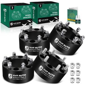 YHTAUTO 6x5.5 Wheel Spacers 3" Fits Chevy, GMC, Cadillac Models, Silverado Sierra 1500, Escalade, Tahoe, Yukon XL, Express, 6x139.7 Forged 6 Lug Tire Spacers w/ M14x1.5 & 12.9 Studs 108mm Center Bore