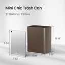 Cesun Small Bathroom Trash Can, 2.1 Gallons, Open-Top, Brown Metal, Stainless Steel, Modern, Ideal for Bathroom, Bedroom, Home Office,Toilet, Rv,Near Desk, Under Sink