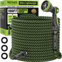 Garden Hose, Flexible Ultra Lightweight Durable, Kink-Free Water Hose with 10 Function Sprayer - Non-Shrinking, Easy to Store, All-Weather, High-Pressure (100 FT)