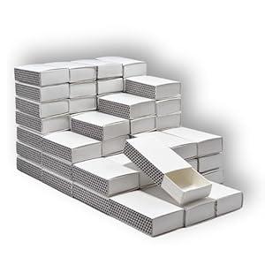 60pcs Blank Match Boxes, 2.25x1.42x0.59in Bulk Blank Matchboxes DIY Craft Storage Containers Holders Double-Sided Honeycomb Striker Wedding Bridal Baby Shower Birthday Party Favor, No Matches Included