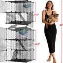 STILLCOVE Medium Cat Cage Indoor, with Hammock & Anti-Tip Kit | with Paw-Friendly Platform and Ramp, 2-Tier Widened Design, DIY, Multi-Door Design, Kitten Enclosure Pet Playpen for Kitty