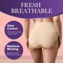 Womens Incontinence Underwear Maximum Absorbency 5.6 oz Leak Proof Panties Washable Postpartum Bladder Control High Waisted Briefs 1 Pack (Beige, M)