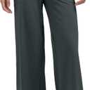 AJISAI Womens Wide Leg Sweatpants High Waist Drawstring Comfy Yoga Pants with Pockets for Casual Work Workout Petite/Regular (Black, S)