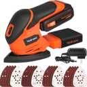 20V 1.3Ah Cordless Sander, Detail Sanders, 20Pcs Sandpapers,12000 RPM Sanders with Dust Collection System for Tight Spaces Sanding in Home Decoration, Battery and Charger Included
