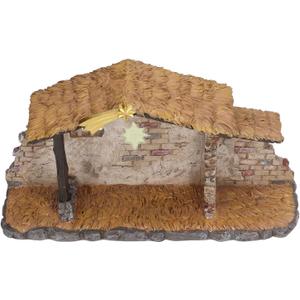 Christmas Manger Shed Statue, Fine Vivid Details Nativity Scene for Holiday