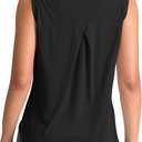 SANTINY Women's Sleeveless Workout Tops Breathable Lightweight Active Tennis Yoga Shirts Athletic Running Tank Tops for Women (Black_L)