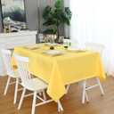 FOLINS&HOME Yellow Rectangle Tablecloth 52 x 70 Wrinkle Free Waterproof Polyester Table Cloths, Spillproof Heavy Duty and Washable Table Cover for Party, Banquet, Indoor and Outdoor-Oblong/Rectangular