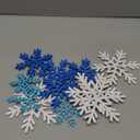 Bucherry 12 Pcs Wooden Snowflake Table Decor 3D Snowflake Tabletop Signs and Centerpiece for Christmas Xmas Winter Wonderland Decorations Home Party(White, Dark Blue, Light Blue)