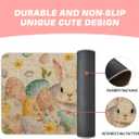 Artoid Mode Rabbit Bunny Eggs Leaves Flowers Easter Doormat, Home Decor Low-Profile Switch Rug Door Mat Floor Mat for Indoor Outdoor 17x29 Inch