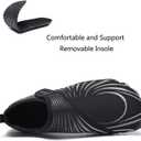 Jakcuz Athletic Water Shoes for Women Men Quick Dry Upstream Swimming Diving Beach Sport Walking Fashion Sneakers (Black)