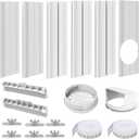Portable Air Conditioner Sliding Door Vent Kit, Mobile AC Window Vent Kit for 5.0"/5.9 Exhaust Hose, Seamless AC Vent Seal Kit with 6 Upgraded Plates for A/C Unit Sliding Door/Window