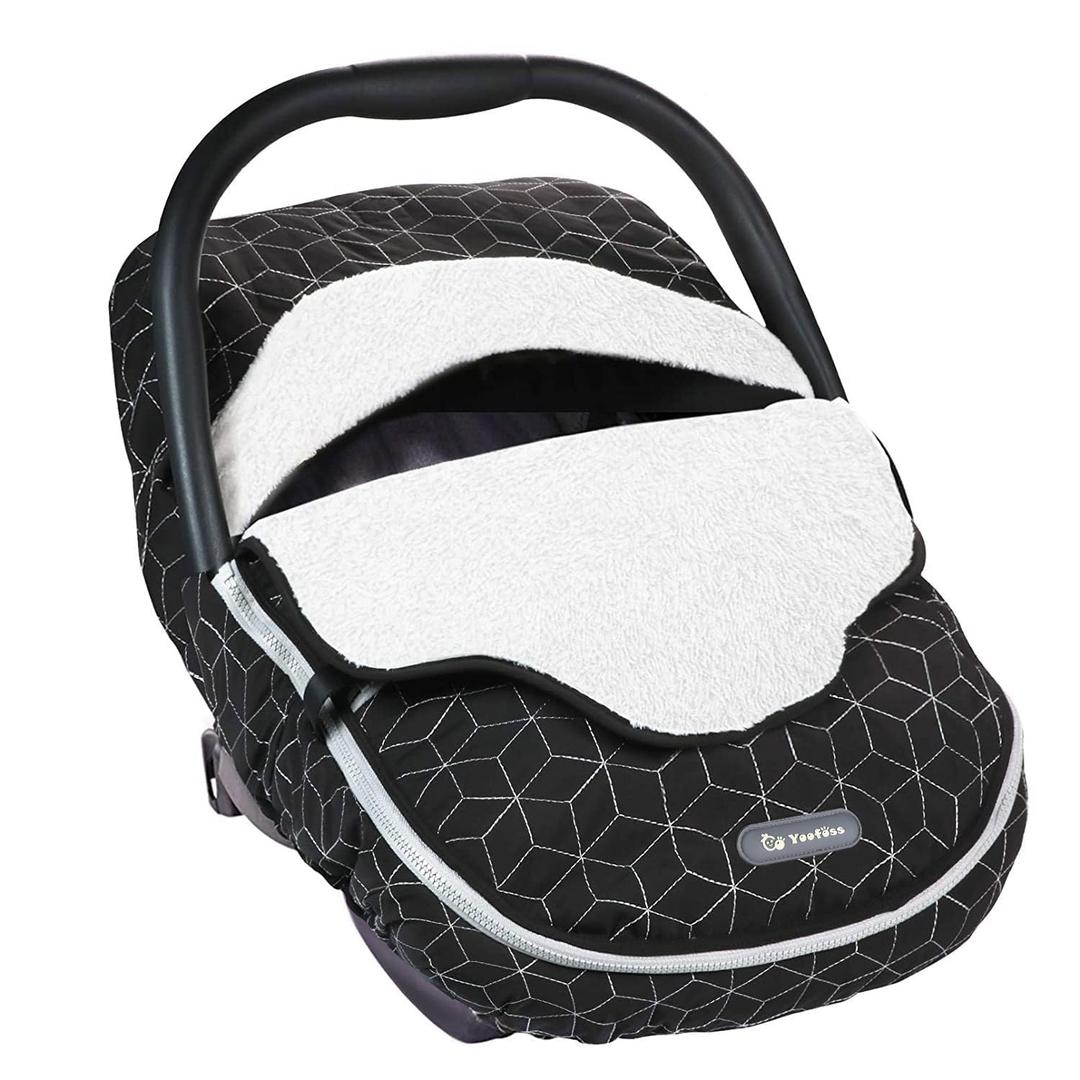Yoofoss Baby Car Seat Cover Winter Carseat Canopies Cover to Protect Baby from Cold Wind, Super Warm Plush Fleece Baby Carrier Cover for Infant Boys Girls (Stars)