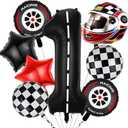8PCS Race Car Balloons - 40 Inch Race Racetrack Number 1 Balloon - Tire Balloons for Cars Birthday Decorations - Racing Party Decorations