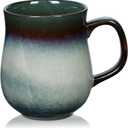 28 Oz Extra Large Ceramic Coffee Mug with Big Handle, Handmade Glazed Oversized Tea Cup for Office and Home, Microwave and Dishwasher Safe, Jumbo Coffee Mugs for Hot and Cold Drinking (Ink Green)