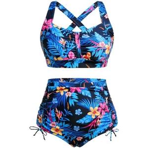 Daci Women Plus Size High Waisted Bikini Set - Two Piece Swimsuits Tummy Control Bathing Suit Ruched Bottom 2025, Size 18W