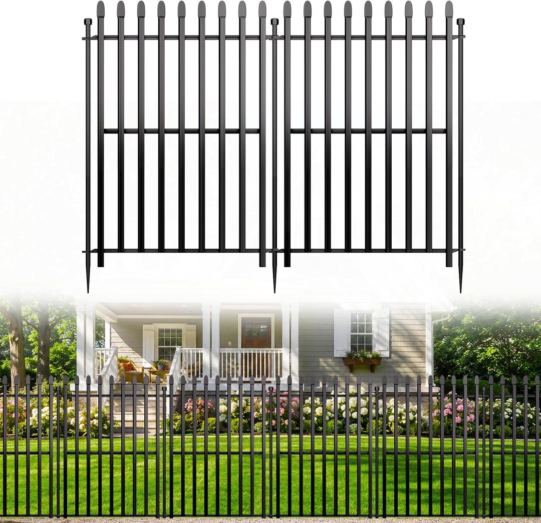 No Dig Decorative Garden Fence, 48in(H)×17.6ft(L), 8 Panels
