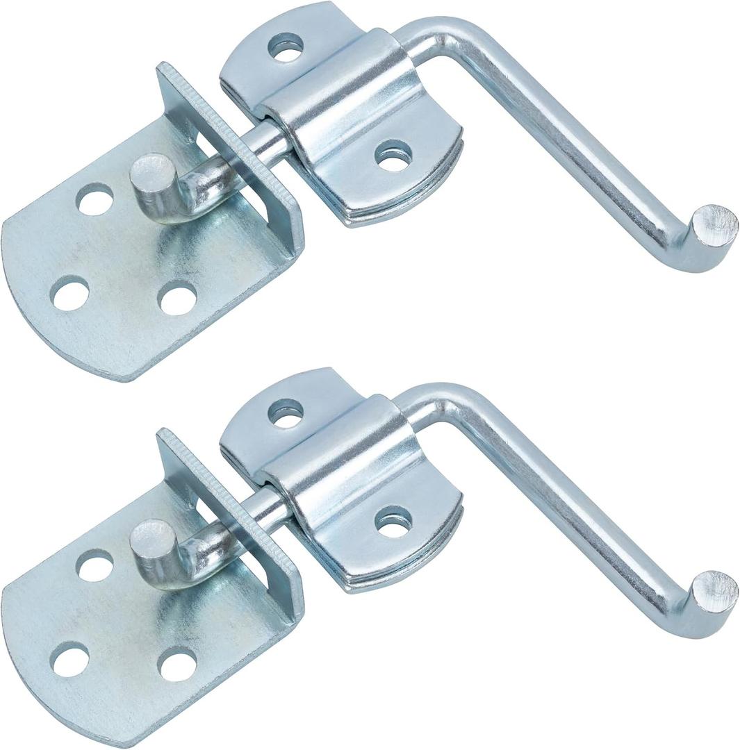 Lonffery Trailer Gate Latch, 2 Pack Stake Bed Latches, Straight Side Gate Bracket Sets for Utility Trailer, Trucks, Wood