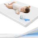 KNOIER Pack and Play Mattress, 38"x26" | 2-Stage Dual Firmness, Machine Washable Cover, Waterproof & Breathable Surface, Soft & Firm, Play Mattress pad Pack N Play Mattresses for Baby and Toddler (Grey)