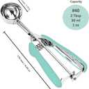 Ice Cream Scoop, 18/8 Stainless Steel Cookie Scoop, Cookie Scoops for Baking, 1.5 Tbsp/ 23ml/ 0.7 oz Cookie Dough Scoop, Ice Cream Scooper with Trigger Release, Cookie Scooper for Baking (Mint Green)