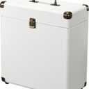 Costravio Vinyl Record Storage Record Holder Display Box Album Storage Moving Boxes Holds 30+ Valuable Records 7/10/12 Inch Record Crates Vinyl Organizer for Journey White