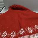 Dremisland Christmas Tree Skirt Rustic Christmas Tree Mat with Snowflake Reindeer Red Knitted Xmas Tree Skirts Thick Knitted Xmas Holiday Decoration New Year Home Party Decorations (Red, 36inch/90cm)