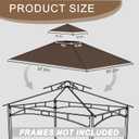 Grill Gazebo Replacement Roof, 5x8ft Outdoor BBQ Gazebo Canopy Cover, Double Tiered Grill Gazebo Replacement Roof for #L-GG001PST-F (Brown)