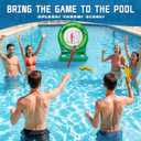 Inflatable Dart Board Pool Toys Games, Pool Toys for Kids Ages 8-12, Axe Throwing Game with 4 Soft EVA Axes, Summer Swimming Pool Games Water Toy Pool Party Games for Teens Adults Family