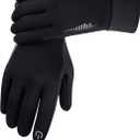 SIMARI Winter Gloves for Women Men - Cold Weather Thermal Touch Screen Ski Snow Glove Liners, Non-Slip Palm & Warm Fleece Lined, for Running Cycling Driving Hiking Walking Sports Outdoor Texting Work (Medium, Black)