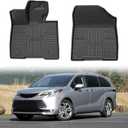 Mixsuper Liner Floor Mats Compatible with Toyota Sienna Platinum Hybrid 7 and 8 Seater 2021-2025 2026, All Weather Floor Liners Durable 1st Row Set Black