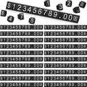 Qunclay 50 Sets Price Display Cube Number Letter Price Tag Cube Blocks Adjustable Dollar Display Stand Small Counter Kit for Jewelry Retail Vending Machine Shop Signs(White Number,Black)