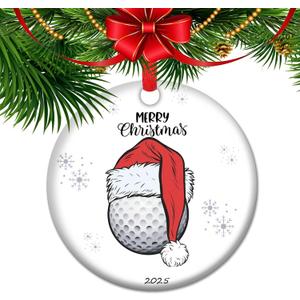Golf Ball Christmas Ornament Golfer Gift Golf Lover Present Golf Player Keepsake Sports Holiday Decor Tournament Memory 2025 (V13)