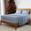 Mellanni Extra Deep Split King Sheets - 5 PC Iconic Collection Bedding - Luxury, Ultra Soft, Cooling Bed Sheets - Wrinkle, Fade, Stain Resistant (Split King, Blue Hydrangea)