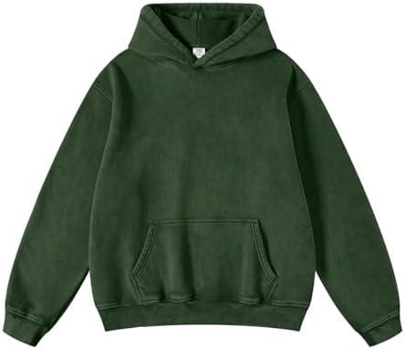 Hatant Oversized Hoodie Sweatshirts for Men Couples Heavyweight Hoodies Pullover Vintage Mens Acid Wash Sweaters Clothes 2025, S