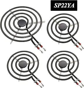 AMI PARTS SP22YA Electric Range Burner Element Unit Set Replacement Fit for GE Hotpoint Roper Kenmore Range Stoves (1 x WB30X253 8" & 3 x WB30X254 6")