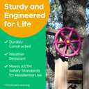 Jungle Gym Kingdom Swing Set Accessories - Pirate Ship Steering Wheel for Kids Outdoor Playhouse, Treehouse & Backyard Playset - Playground Equipment (Pink)