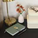 Aesthetic Diary with Lock - Beautiful Leather Journal with Easy to Change Code Lock & Refillable Pages - Quality 8.5x5.6 Planner for Women with Bookmark & Pen Holder to Protect Thoughts & Memories