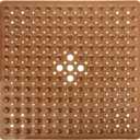 Yimobra Shower Stall Mat Non Slip, 21x21 Inch, Soft Square Bath Mat for Shower with Suction Cups and Drain Holes, Stall Floor Mats for Bathroom, Machine Washable, Bathroom Accessories,Clear Brown (21 x 21 Inches)