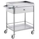 VEVOR Stainless Steel Utility Cart with Wheels - Medical/Dental Lab Cart - 2 Shelves/1 Drawer