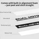Dual Motor Badge Emblem Logo Sticker for Tesla Model 3 Y X S, Trunk Performance Exterior Accessories Decoration (Matte Black with Black Line)