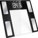 Vivitar PS-V163-S Body Analysis Digital Bathroom Scale With An Easy To Read LCD Display Wireless Weight Smart Body Fat Scale Sleek Tempered Glass Platform, Large Display, 400 Pounds, Silver