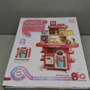 50PCS Baby Play Kitchen Toys Set with Sound and Light, Kids Pretend Kitchen for Toddlers Age 1-5 with Cooking Stove, Sink, Ice Maker, Water Dispenser, Refrigerator, and Play Food for Girls (Pink)