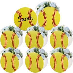 AmazingSpark 8 Pack Black Gift Bags Kit with 16 Softball Shape Sports Party Treat DIY Cardboard Box and Dispensing Softball Themed Goodie Bags for Birthday, Team Events, Sports Party Supplies