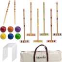 ropoda Six-Player Croquet Set with Wooden Mallets, Colored Balls, Sturdy Carrying Bag for Adults &Kids, Perfect for Lawn,Backyard,Park and More