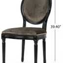 Christopher Knight Home Faithe Contemporary Velvet Dining Chairs (Set of 4), Gray, Gloss Black