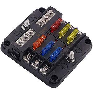 WUPP 12 Volt Fuse Block, Waterproof Boat Fuse Panel With LED Warning Indicator
