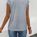 3 x Womens Summer Tops Short Cap Sleeve Shirts V Neck Basic Tees Casual Fashion T Shirts (Gray, M)