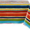 DII Vinyl Tabletop Collection Indoor/Outdoor Spill-Proof Flannel Backed Tablecloth, Rectangle, 60x102, Summer Stripe